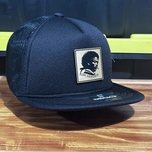Men's Jimi Hendrix Trucker Hat Snapback foam Trucker hat Black Leather Patch